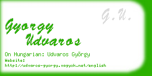 gyorgy udvaros business card